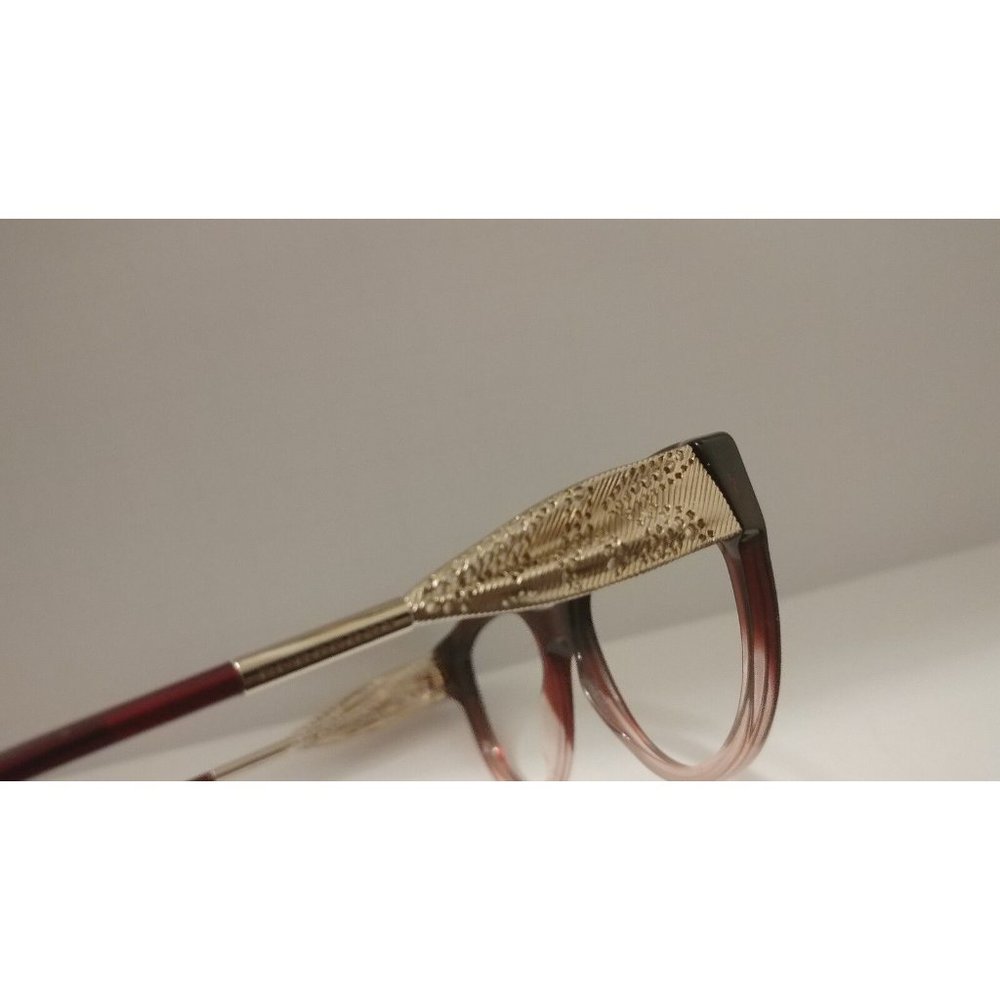 Authentic BURBERRY B 2210 3553 Burgundy/Gold 53*17*140 Eyeglasses Frames Vintage - Picture 8 of 8